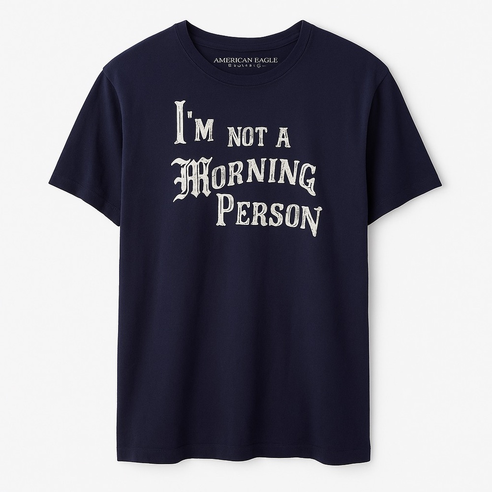 Clean Navy Crewneck Tee – Minimal, Everyday Staple American Eagle Outfitters
